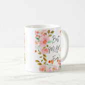 Bloemen Beste Mum Ooit Mok | Elegante koffiebeker (Voorkant rechts)