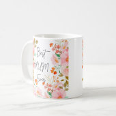 Bloemen Beste Mum Ooit Mok | Elegante koffiebeker (Voorkant links)