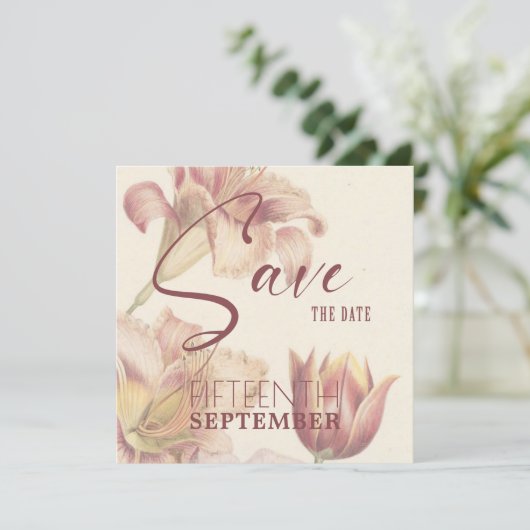 Bloemen Bewaar de datum Aankondiging Sjabloon (Staand voorkant)