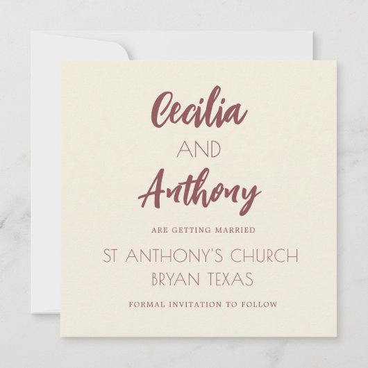 Bloemen Bewaar de datum Aankondiging Sjabloon (Achterkant)