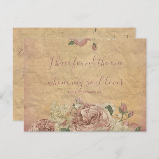 Bloemen Bewaar de datum Aankondigingskaart (Voorkant / Achterkant)