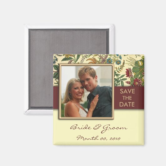  Bloemen Bewaar de datum Foto Magneten (Voorkant / Achterkant)