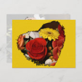Bloemen Bewaar de datum Hart Vormig Boeket Briefkaart (Voorkant / Achterkant)