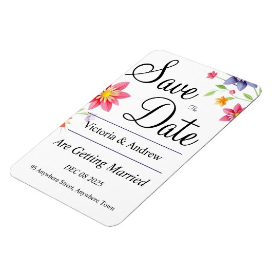 Bloemen Bewaar de Datum Magneet (Linkerzijde)