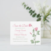 Bloemen Bewaar de datum Pink Spring Flowers Bruilo Aankondigingskaart (Staand voorkant)