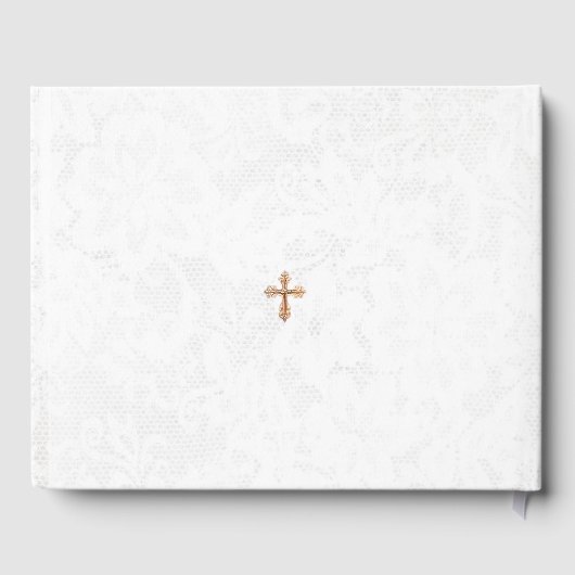 Bloemen Bidden Meisje Eerste Holly Communie Gastenboek (Achterkant)