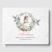 Bloemen Bidden Meisje Eerste Holly Communie Gastenboek (Voorkant)