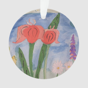 Bloemen bij het meer Acryl Kerstornament Ornament
