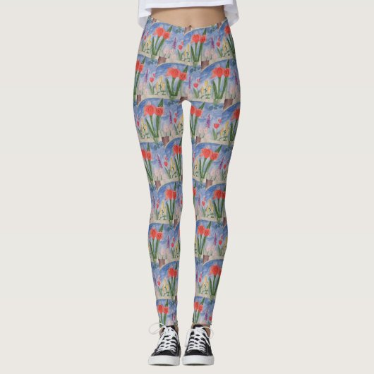 Bloemen bij het meer leggings (Voorkant)