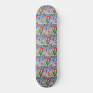 Bloemen bij het meer van het skateboard