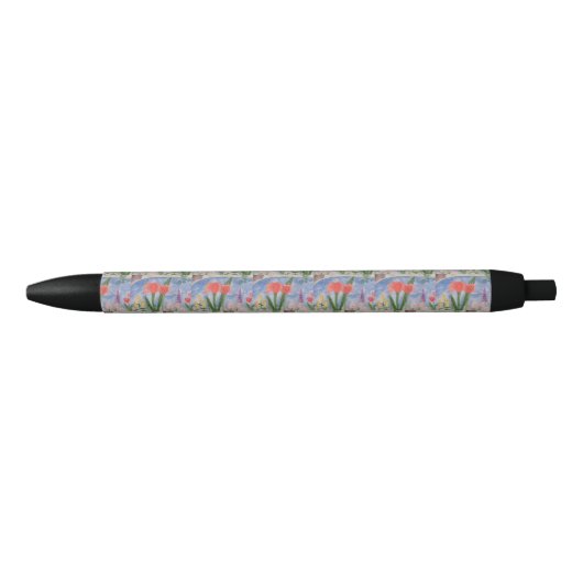 Bloemen bij het meer zwarte inkt pen (Voorkant)