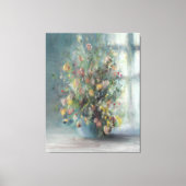 Bloemen bij het raam canvas afdruk (Voorkant)