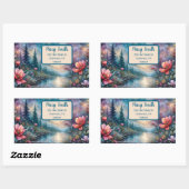 Bloemen bij het Waterside Adres Rechthoekige Sticker (Vel)