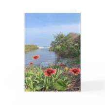 Bloemen bij het zee (blanco binnen)