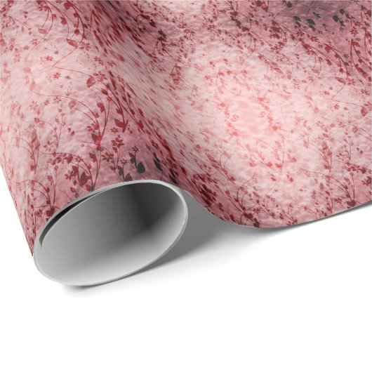 Bloemen bij zonsondergang Damask Pattern 2 Cadeaupapier (Rol Hoek)