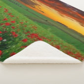 BLOEMEN BIJ ZONSONDERGANG SHERPA DEKEN (3/4)