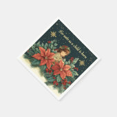 Bloemen Bijbel Verse Kerstmis Kind Decoupage Servet (Hoek)