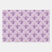 Bloemen bijen en honingraat inpakpapier vel (Voorkant 3)