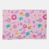 Bloemen Bijen en vogels Theedoek (Horizontaal)