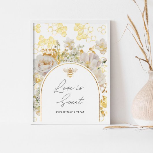 Bloemen bijen honingraten Liefde is zoet Poster