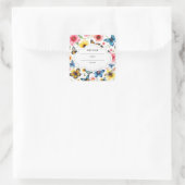 Bloemen bijen tuin patroon zaad saver envelop vierkante sticker (Tas)