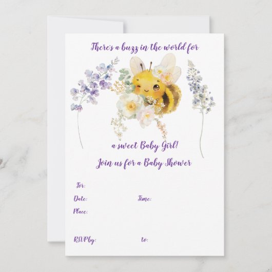 Bloemen Bijen Uitnodiging (Voorkant)