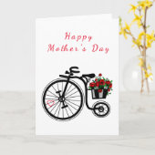Bloemen Bike Moederdag Kaart (Gele Bloem)
