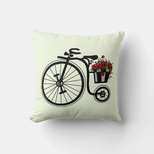 Bloemen Bike Sierkussen -  (Voorkant)