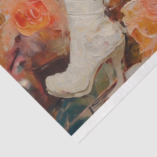 Bloemen Biker Vrouw Decoupage Tissuepapier (Detail)