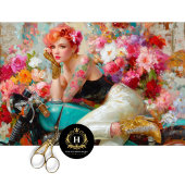  Bloemen Biker Vrouw Decoupage Tissuepapier