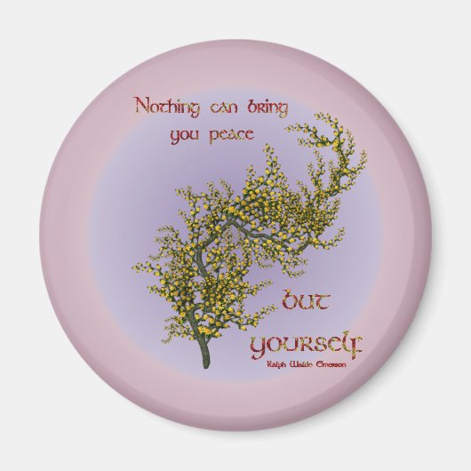 Bloemen Binnenvrede Inspirerend Quote Magnet (Voorkant)