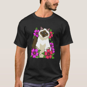 Bloemen Birman Kat Vrouwen Meisjes Kat T-shirt
