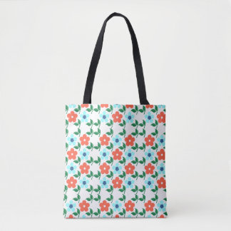 Bloemen & Blad over de hele Canvas tas