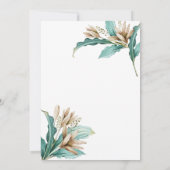 Bloemen Bladeren Brunch & Bubbelige Bruidsdouche Kaart (Achterkant)