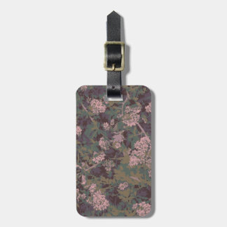 Bloemen, bladeren en kamouflage bagagelabel