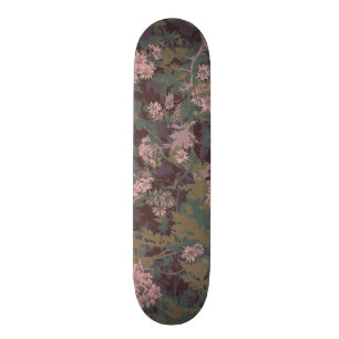 Bloemen, bladeren en kamouflage persoonlijk skateboard