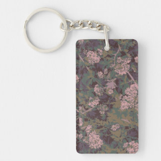 Bloemen, bladeren en kamouflage sleutelhanger