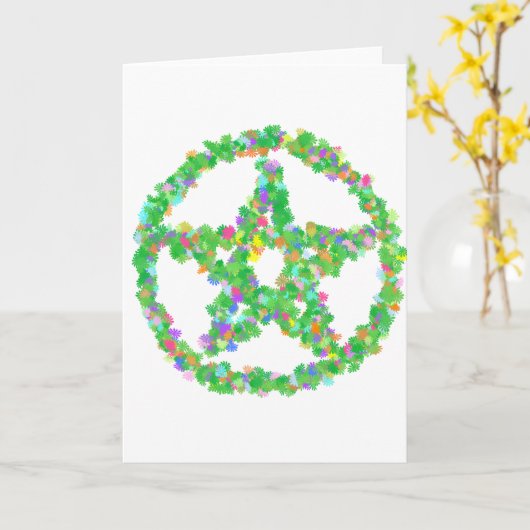 Bloemen & bladeren Pentakel Kaart (Gele Bloem)