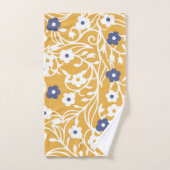 Bloemen, bladeren, wijnstokken, abstract, ochre, w bad handdoek (Handdoek)