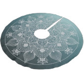 Bloemen, bladeren, witte kant, Floral Mandala op B Kerstboom Rok (Gekanteld)