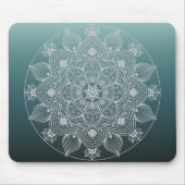 Bloemen, bladeren, witte kant, Floral Mandala op B Muismat (Voorkant)