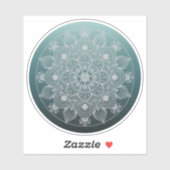 Bloemen, bladeren, witte kant, Floral Mandala op B Sticker (Vel)