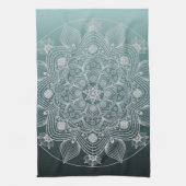 Bloemen, bladeren, witte kant, Floral Mandala op B Theedoek (Verticaal)