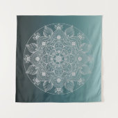 Bloemen, bladeren, witte kant, Floral Mandala op B Wandkleed (Voorkant (horizontaal))