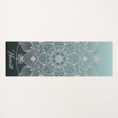 Bloemen, bladeren, witte kant, Floral Mandala op B Yogamat (Achterkant (horizontaal))