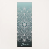 Bloemen, bladeren, witte kant, Floral Mandala op B Yogamat (Voorkant)