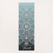 Bloemen, bladeren, witte kant, Floral Mandala op B Yogamat (Achterkant)