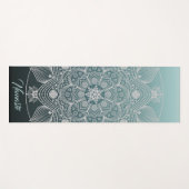 Bloemen, bladeren, witte kant, Floral Mandala op B Yogamat (Voorkant (horizontaal))