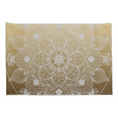 Bloemen, bladeren, witte kant, Floral Mandala op g Kussensloop (Achterkant-Rechts)