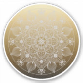 Bloemen, bladeren, witte kant, Floral Mandala op g Sticker (Voorkant)